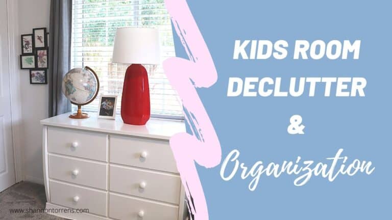 kids room declutter and organization