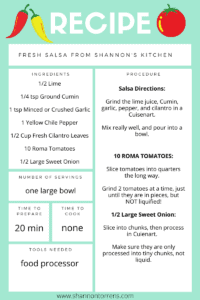 Fresh Salsa Recipe - Shannon Torrens