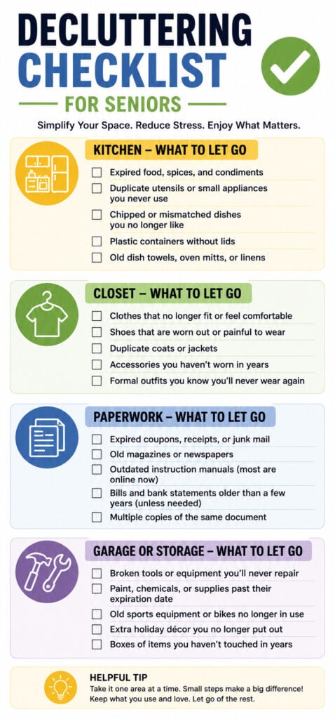 declutter checklist for seniors