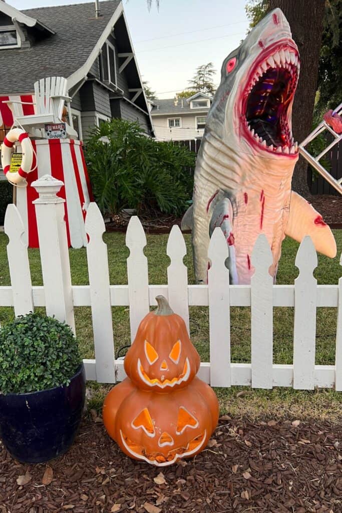 halloween crazy shark attack decor