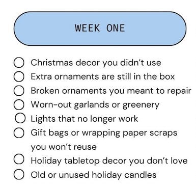 JANUARY WEEK ONE DECLUTTER