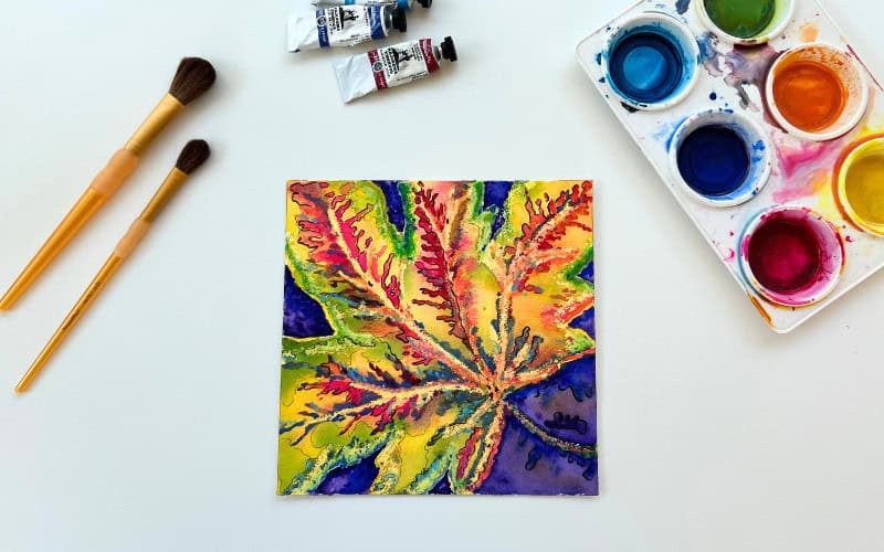 watercolor leaf art 1 2