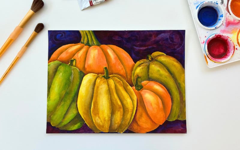 watercolor pumpkin art 1 6