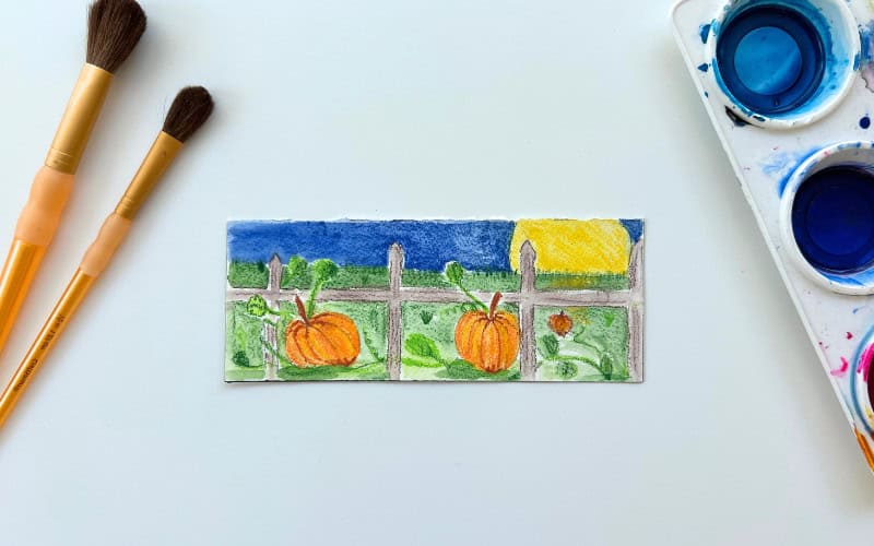 watercolor pumpkin art 4