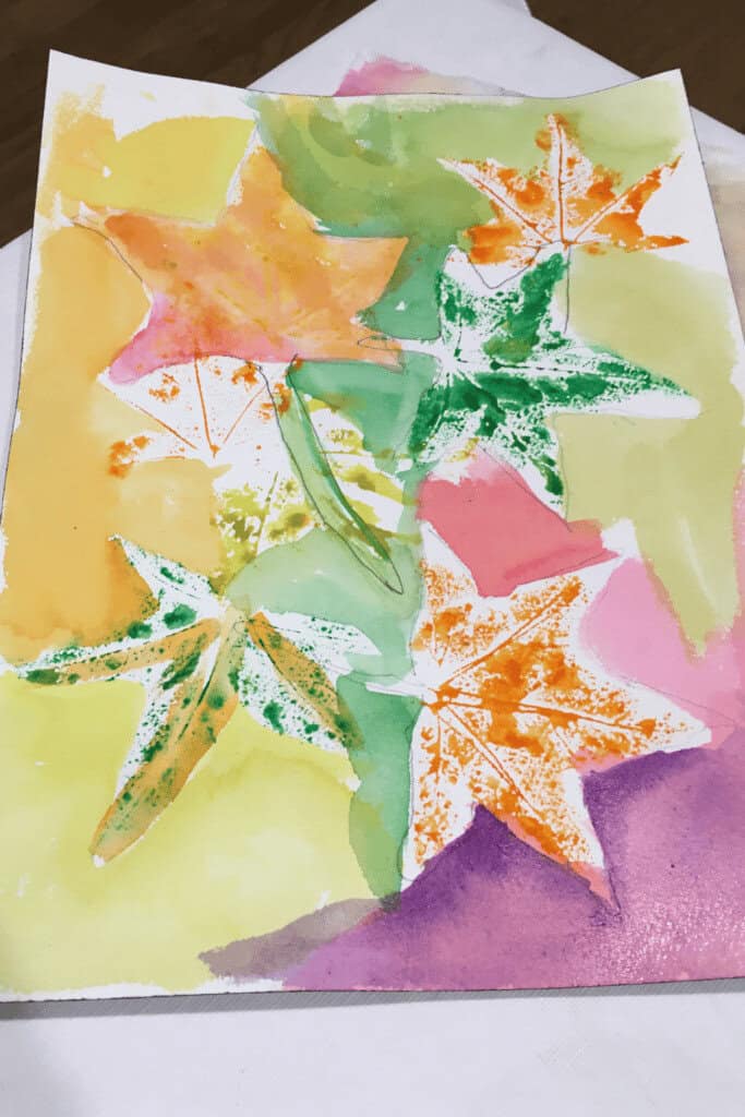 fall water color painting idea craft