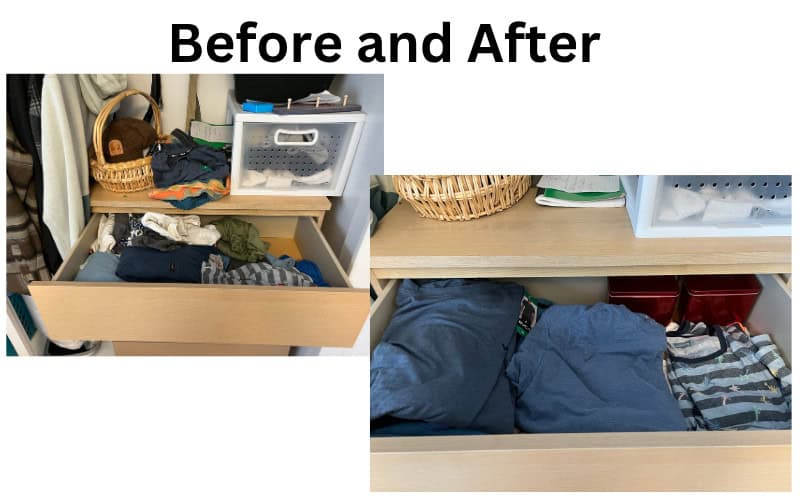 before and after closet